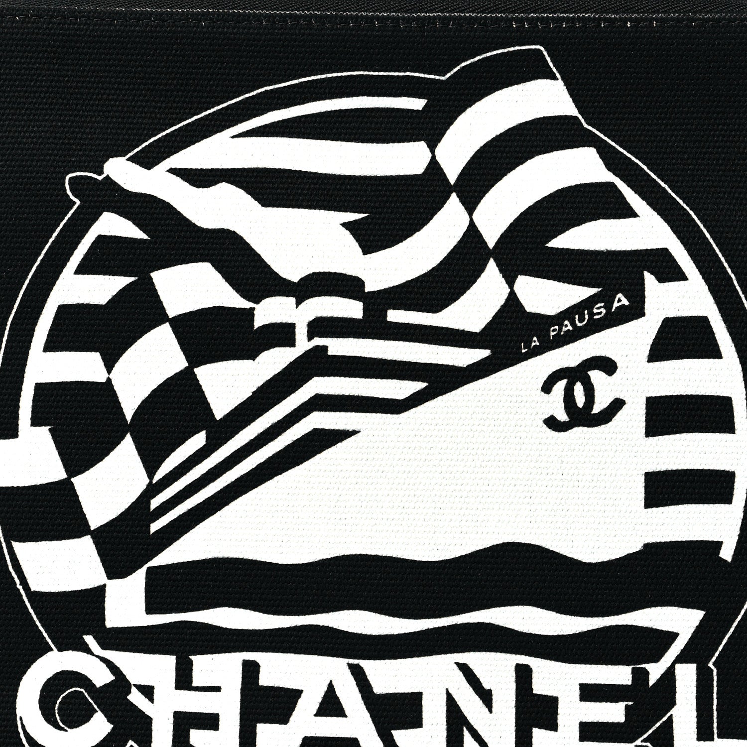 Chanel Canvas La Pausa Large Cosmetic Case Black 8 of 11