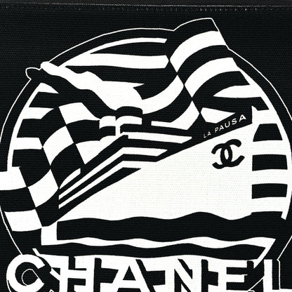 Chanel Canvas La Pausa Large Cosmetic Case Black 8 of 11