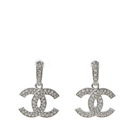 Chanel Crystal Palais Garnier CC Drop Earrings Silver 1 of 5