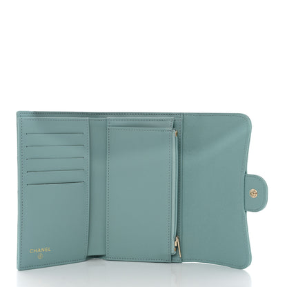 Chanel Caviar Quilted Medium Flap Wallet Light Blue 5 of 11