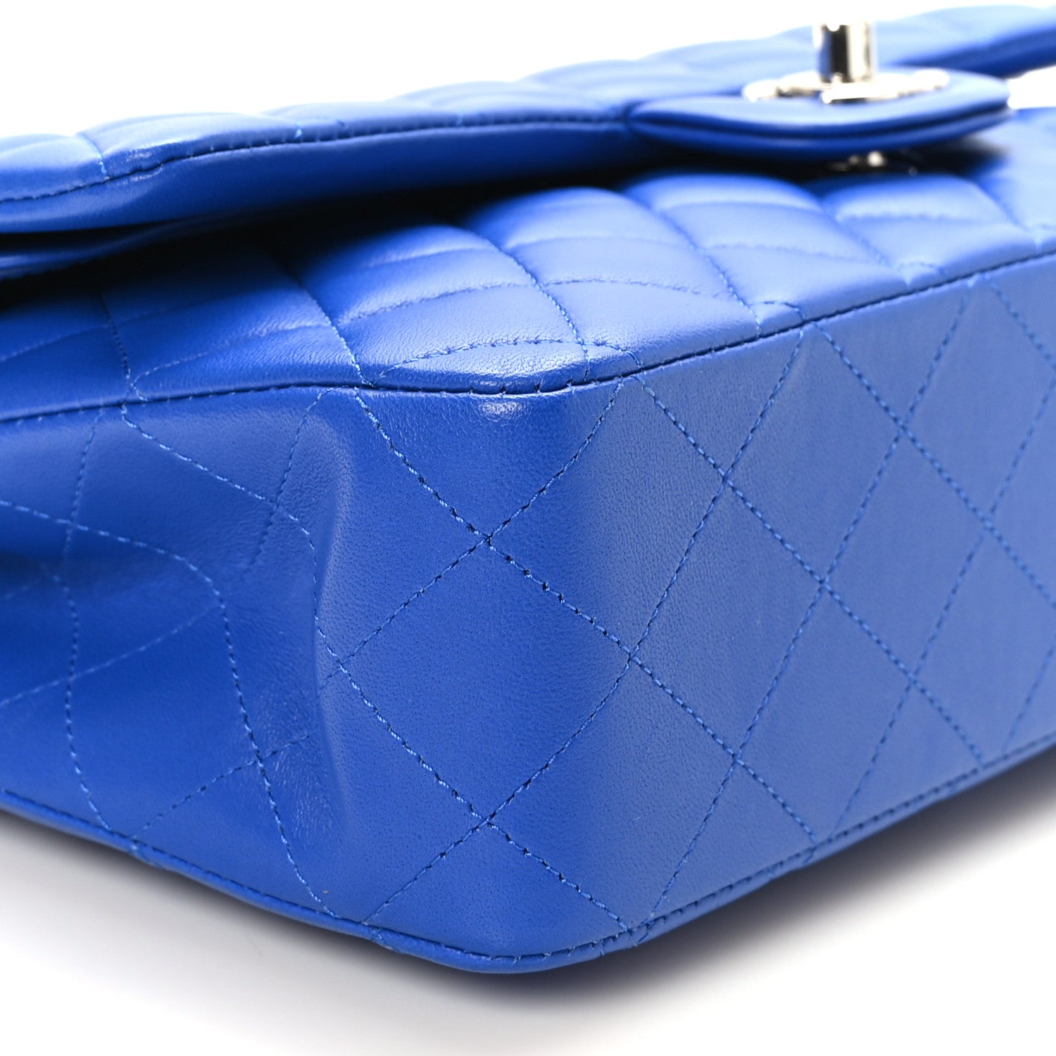 Chanel Lambskin Quilted Medium Double Flap Royal Blue 8 of 9