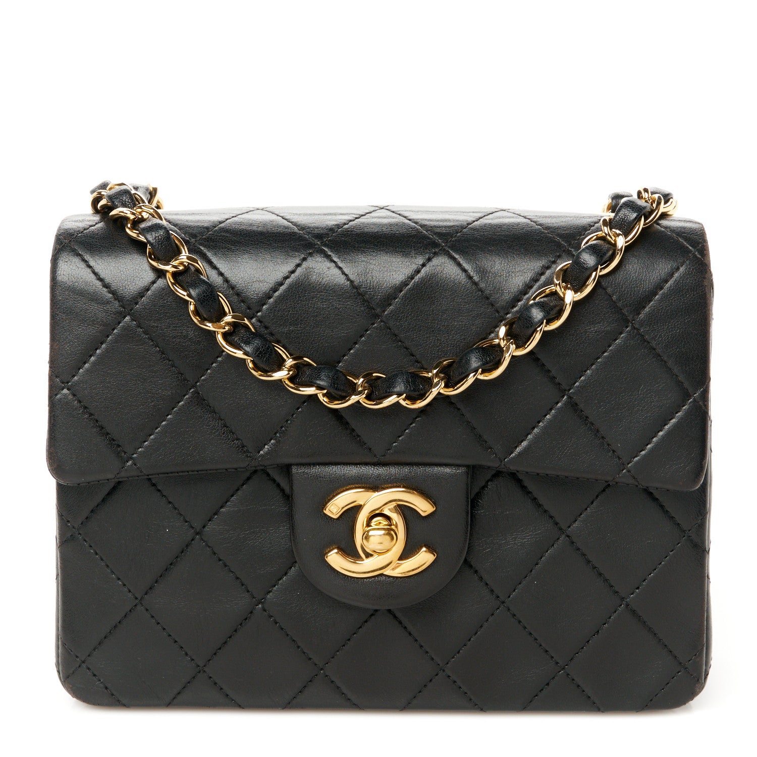 Chanel Lambskin Quilted Mini Square Flap Black 1 of 12