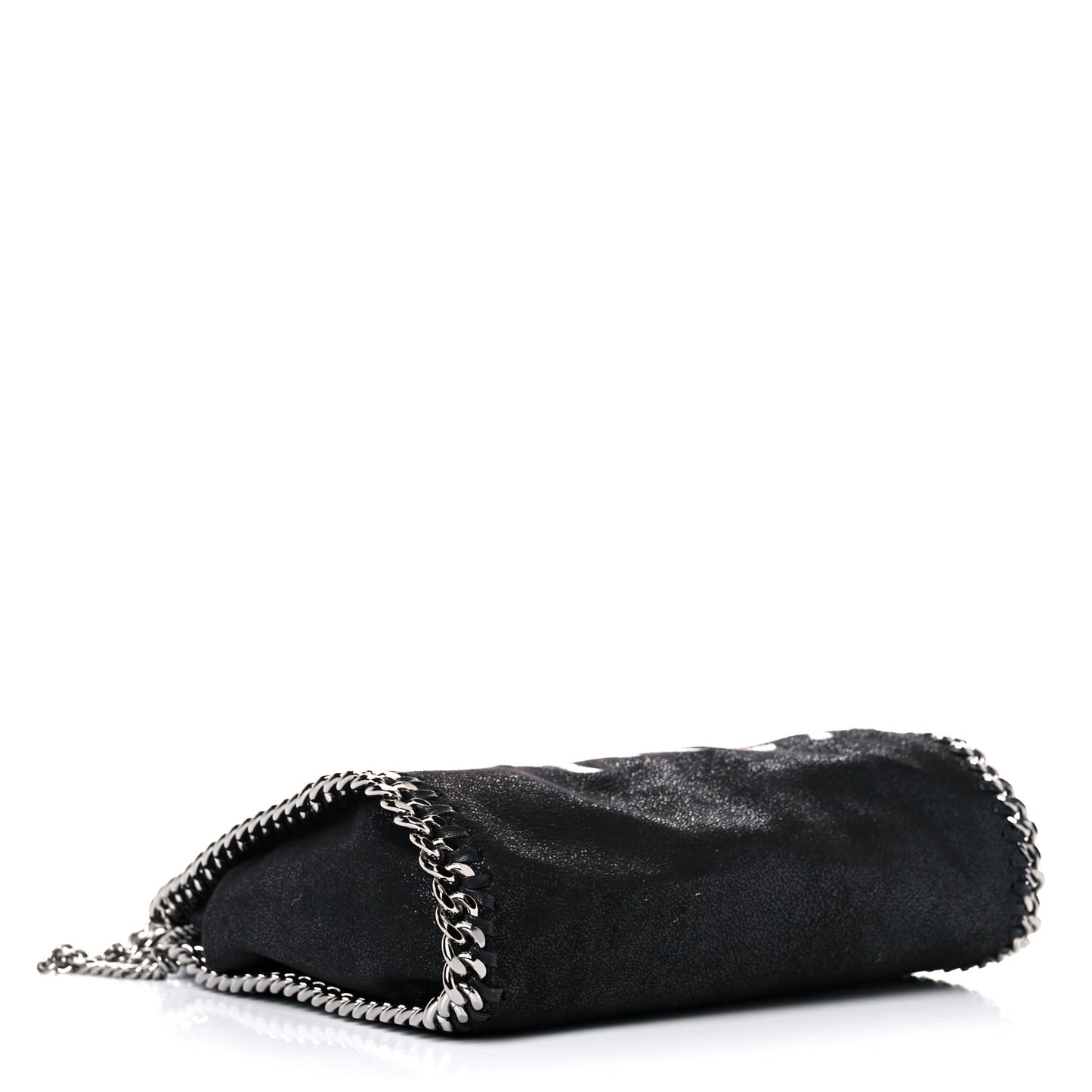 X ED CURTIS Shaggy Deer Logo Embroidered Mini Falabella Fold Over Tote Black