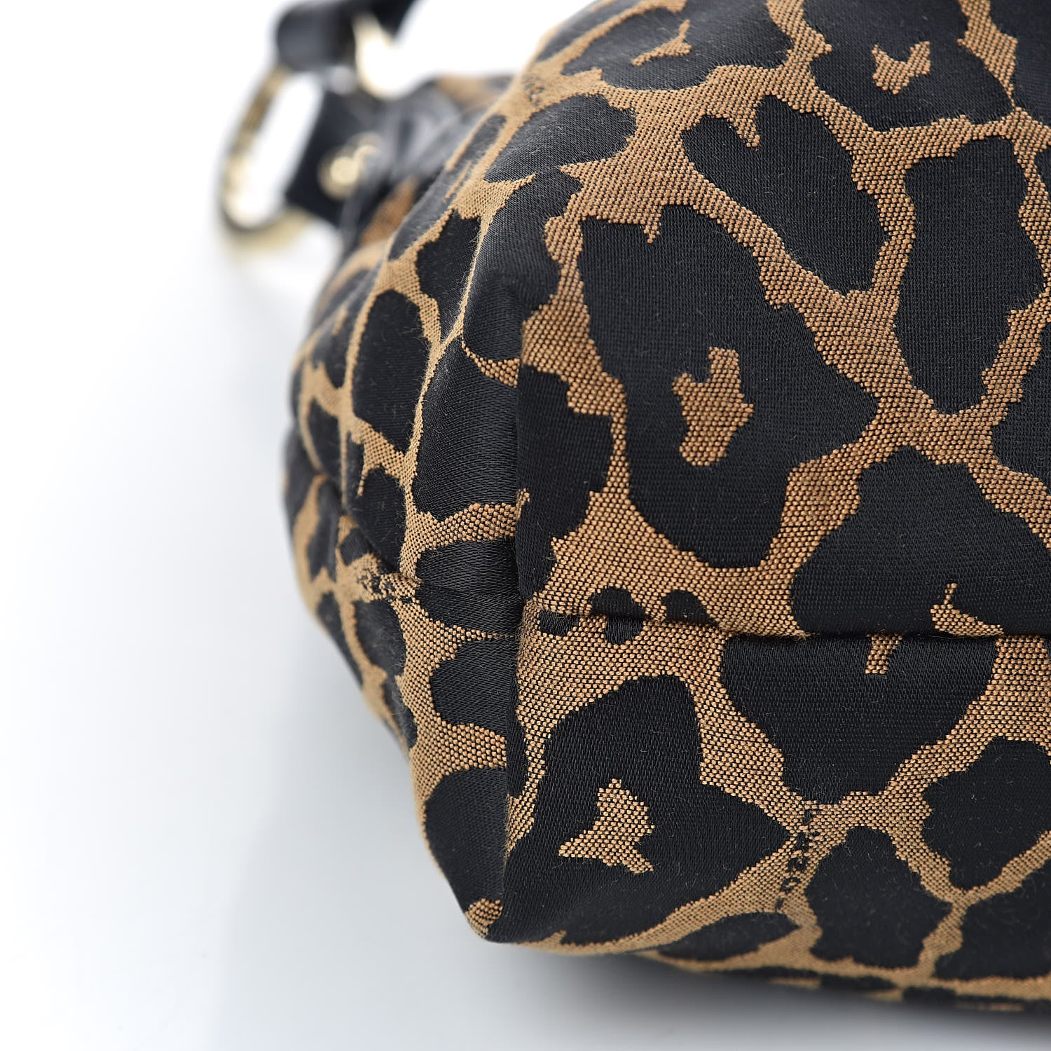 Fendi Jacquard Leopard Print Chef Hobo Tobacco 9 of 10