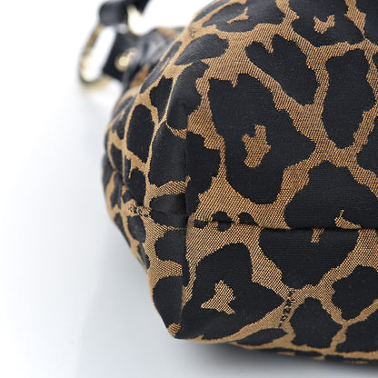 Fendi Jacquard Leopard Print Chef Hobo Tobacco 9 of 10