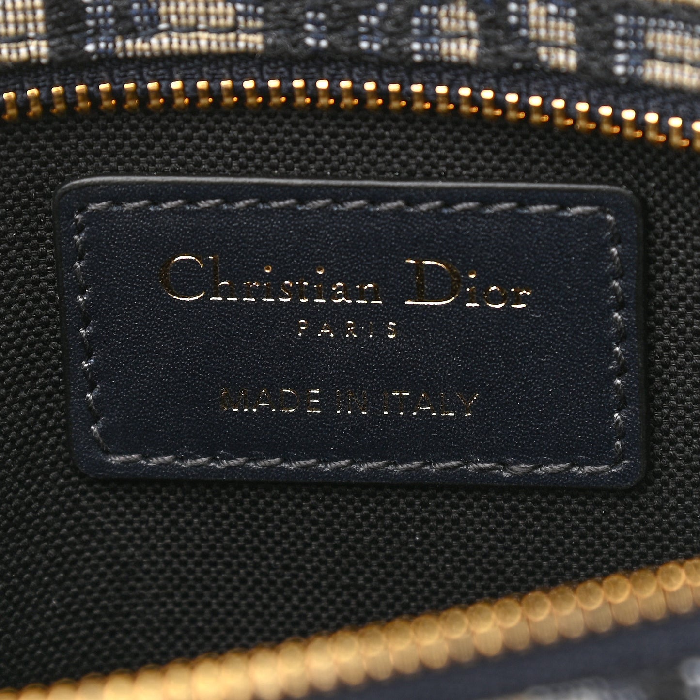 Oblique Medium Diordouble Chain Bag Blue