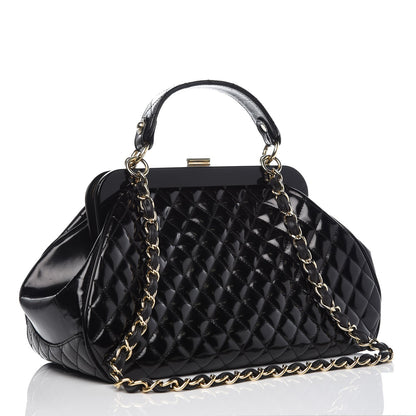 Chanel Glazed Calfskin Quilted Small Mademoiselle Frame Bag Black 4 of 9