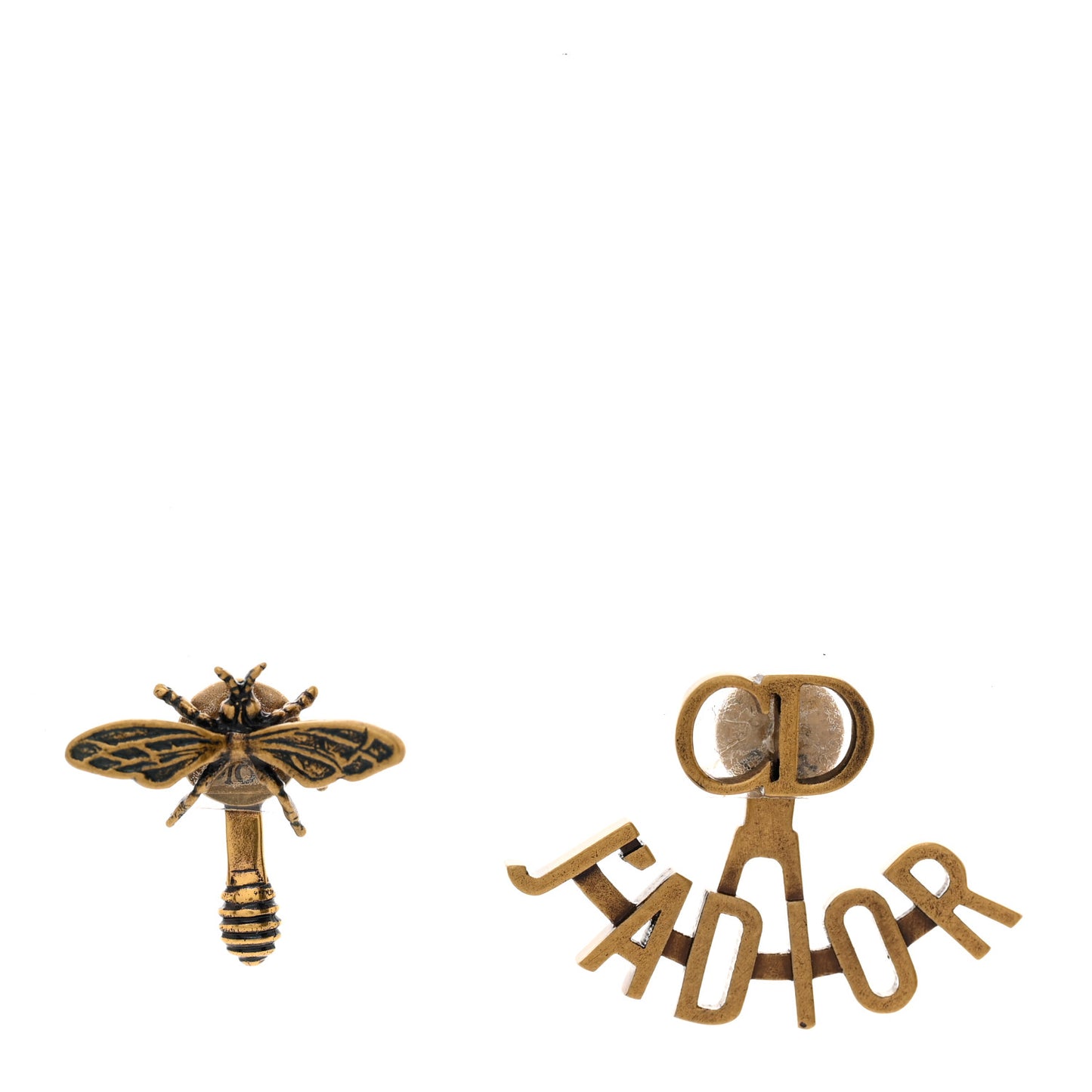 Metal J'Adior Earrings Aged Gold