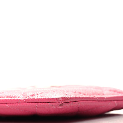 Chanel Caviar Quilted CC Zip Card Holder Dark Pink 10 of 12