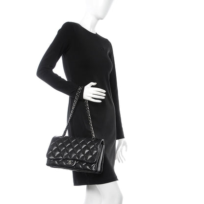 Chanel Lambskin Quilted 3 Accordion Flap Bag Black 2 of 15