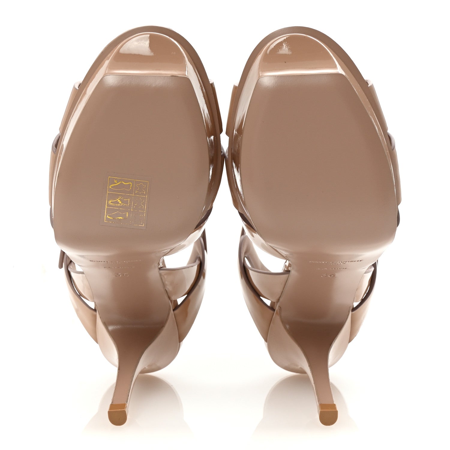 Saint Laurent Patent Tribute 75 Platform Sandals 36 Nude 6 of 10