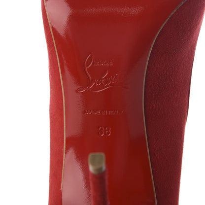 Christian Louboutin Veau Velours Pigalle Follies 100 Pumps 38 Oeillet 6 of 9