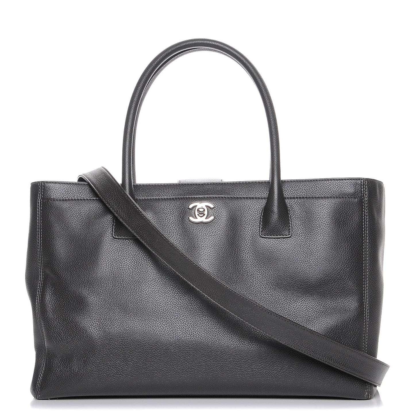 Calfskin Cerf Executive Shopper Tote Grey