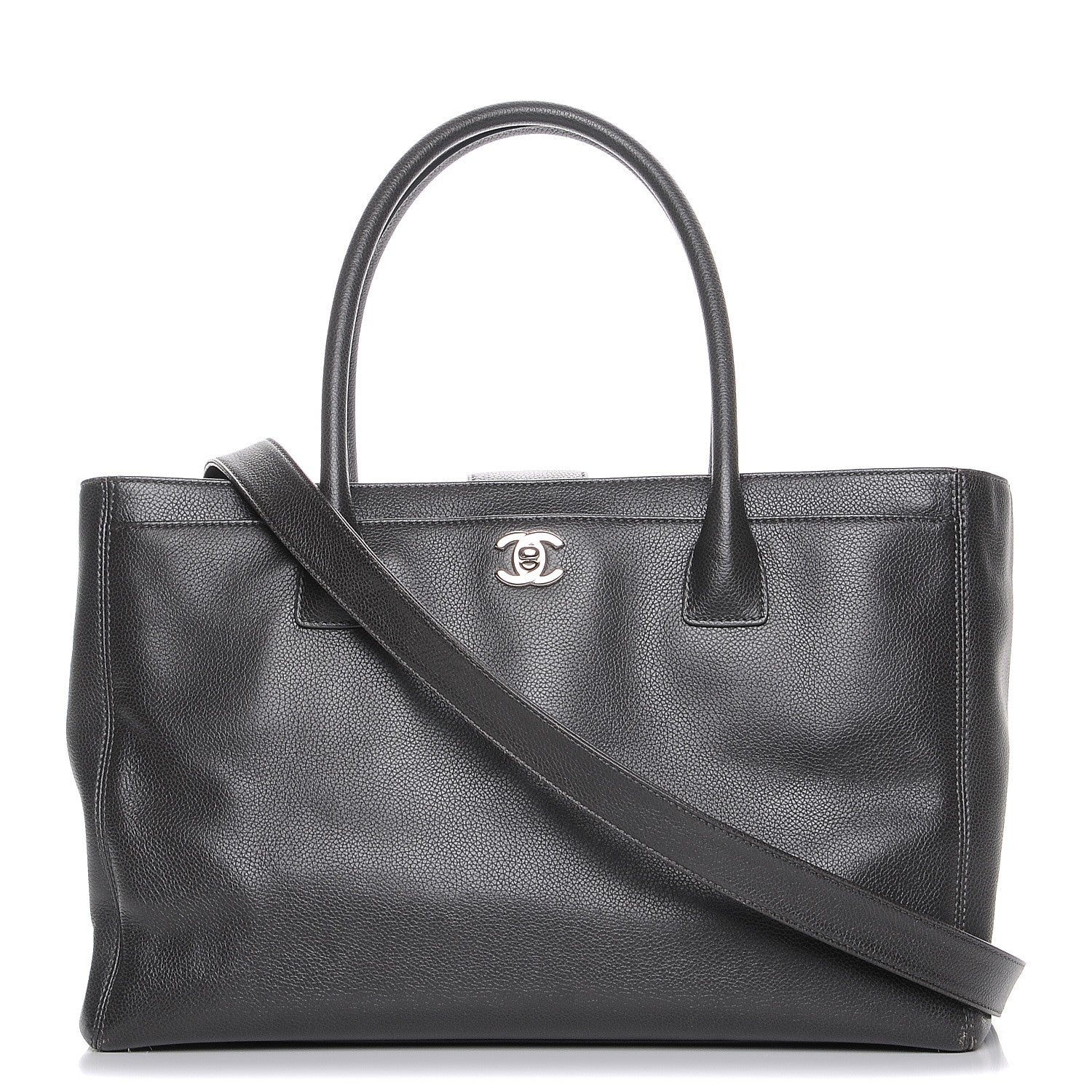 Chanel Calfskin Cerf Executive Shopper Tote Grey 1 of 12