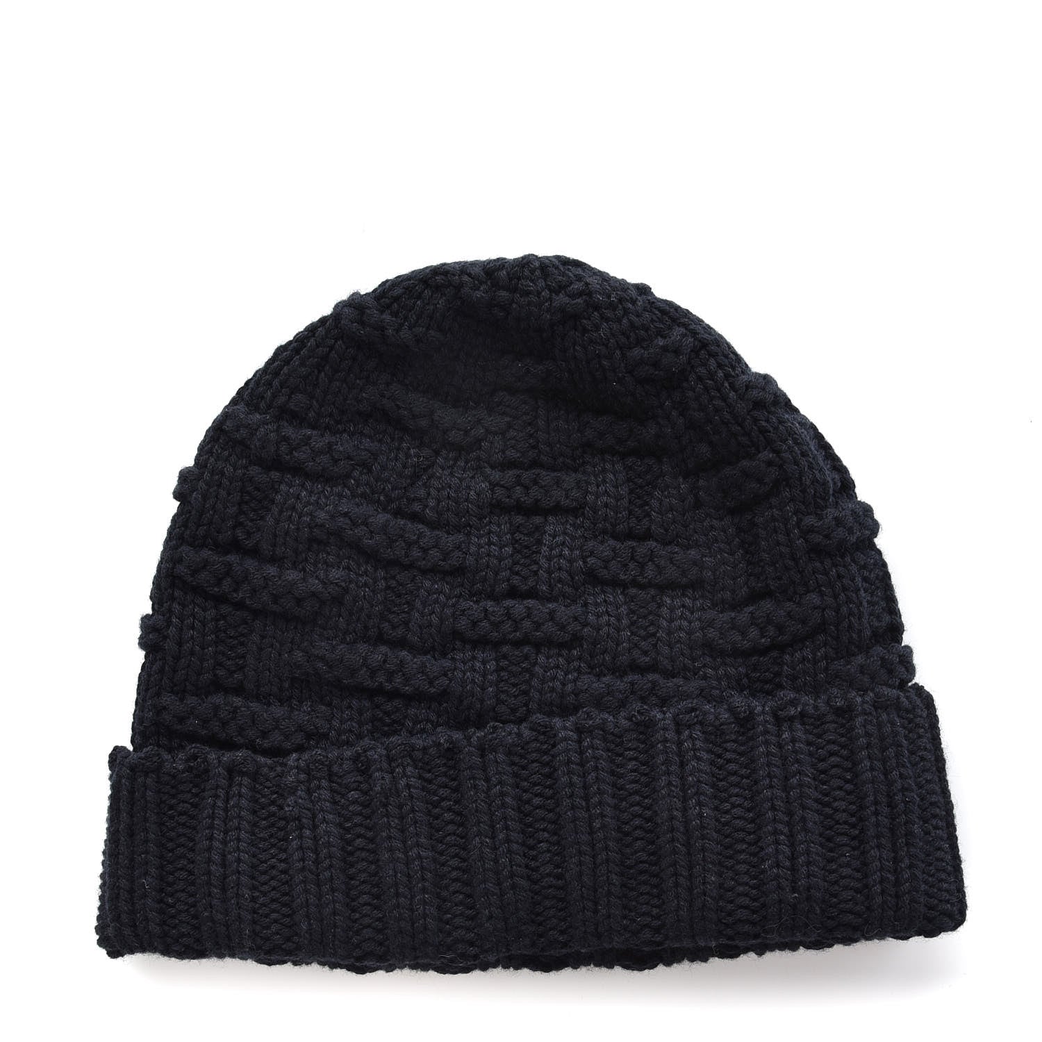 Hermes Cashmere Mens Beanie Hat L Marine 1 of 5