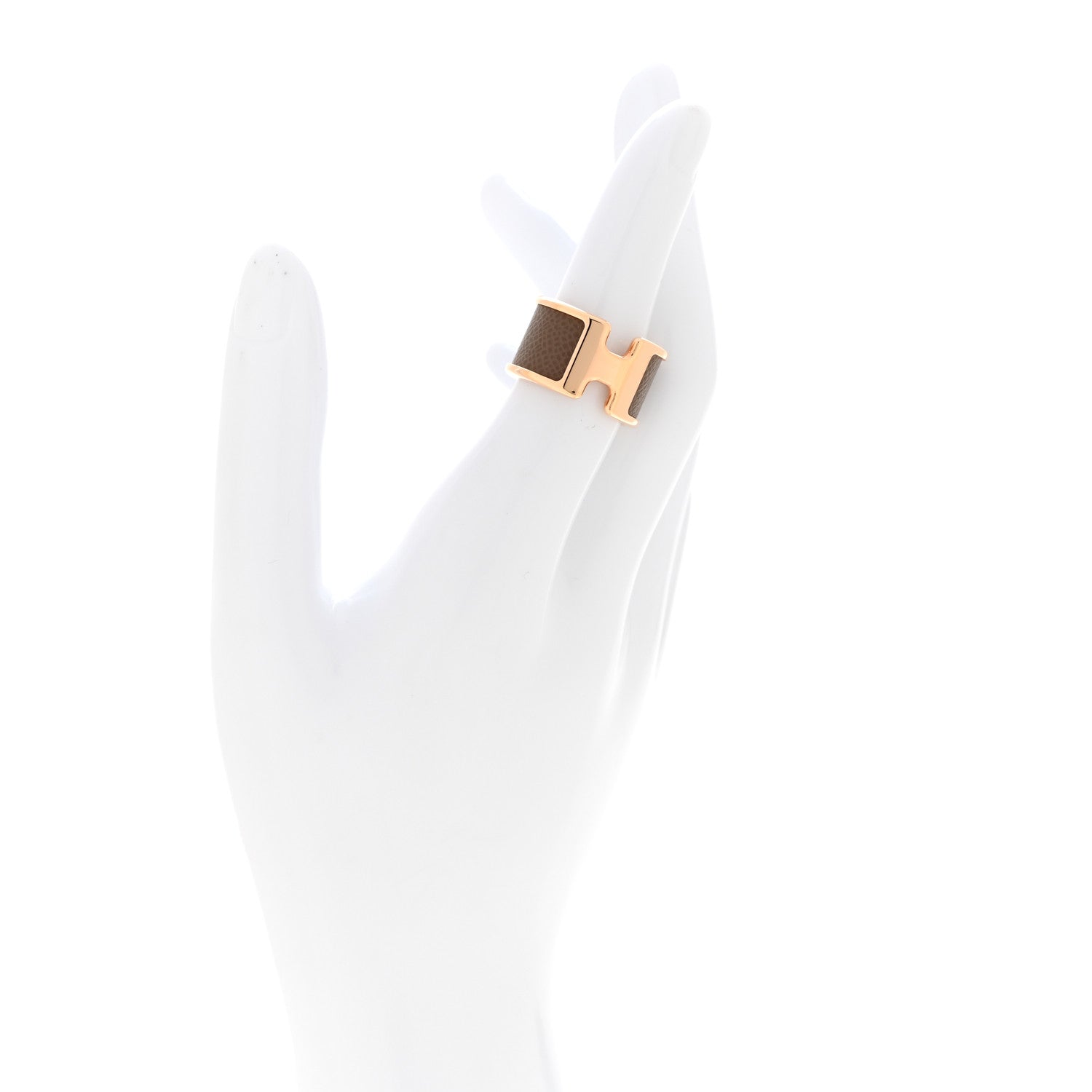 Hermes Madame Calfskin Large Olympe Ring S Etoupe 2 of 5