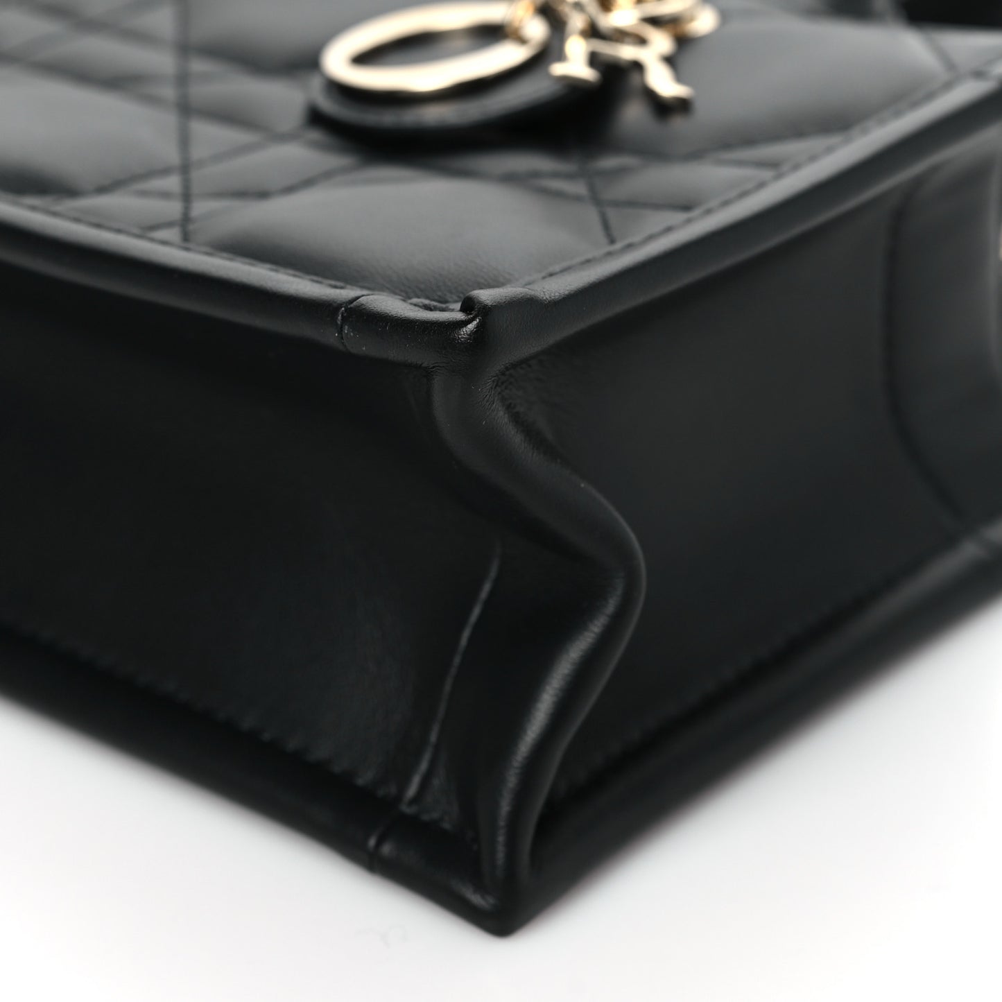 Calfskin Macrocannage Mini Book Tote Black