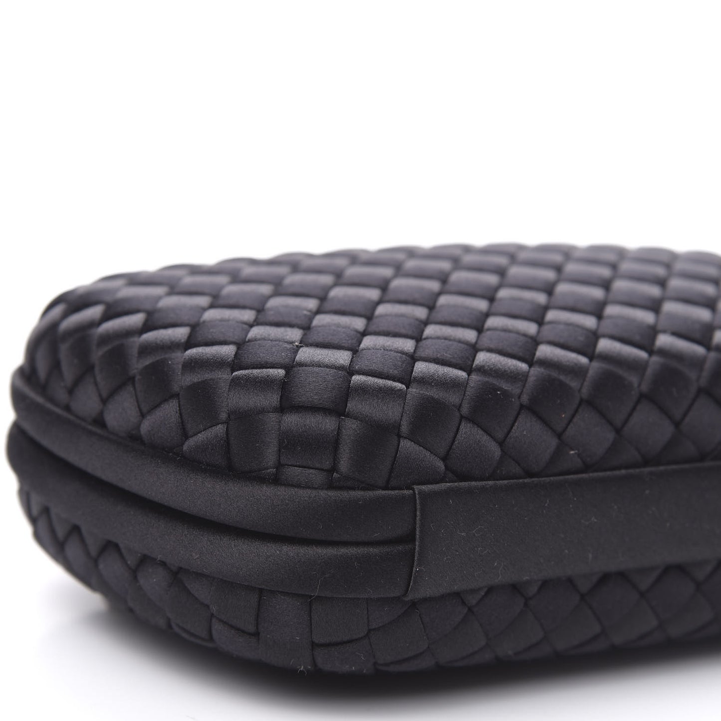 Satin Intreccio Impero Chain Knot Clutch Black