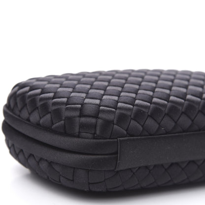 Bottega Veneta Satin Intreccio Impero Chain Knot Clutch Black 7 of 8