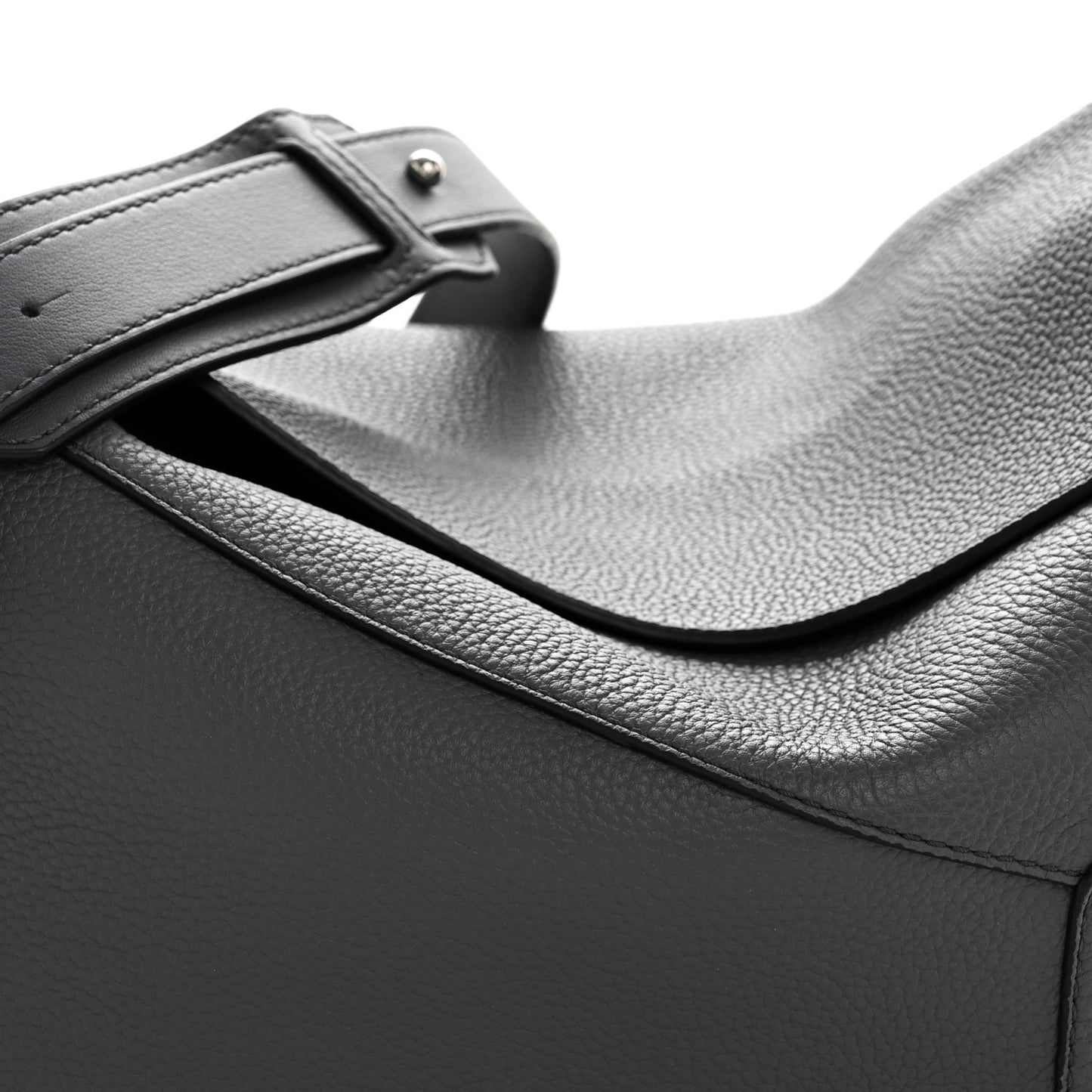 Grained Calfskin Large Puzzle Edge Bag Anthracite
