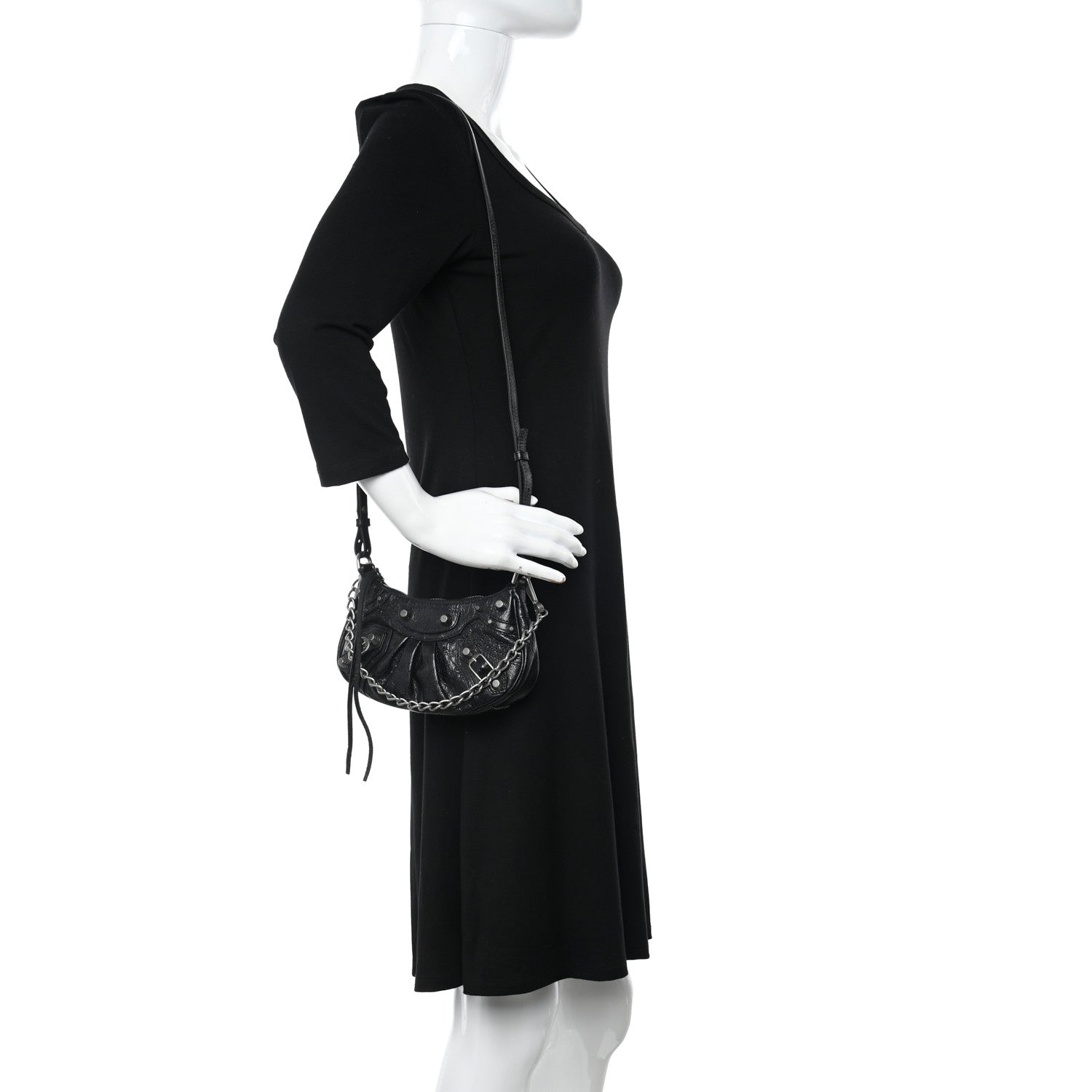 Balenciaga Agneau Arena Le Cagole Mini Purse With Chain Black 2 of 10