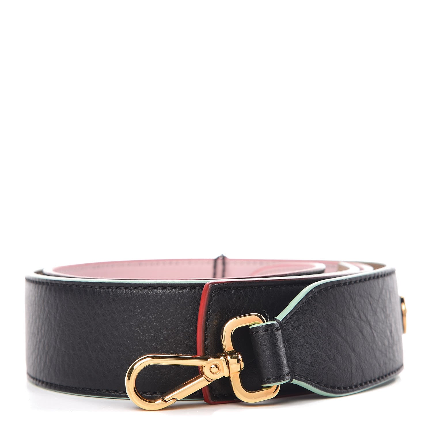 Fendi Vitello Dolce Tri-Color Buttoned Strap You Black Peonia Cuoio 1 of 4