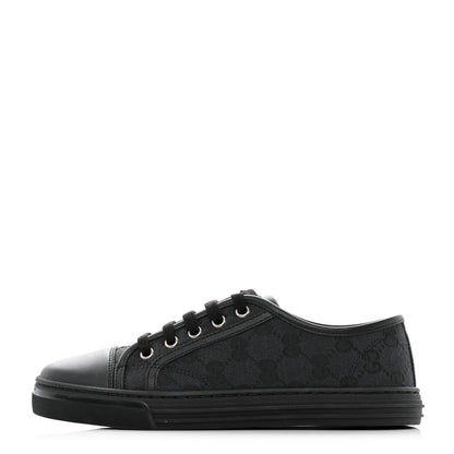 Gucci GG Monogram Calfskin Womens Low Top Sneakers 36 Piombo Black 1 of 11