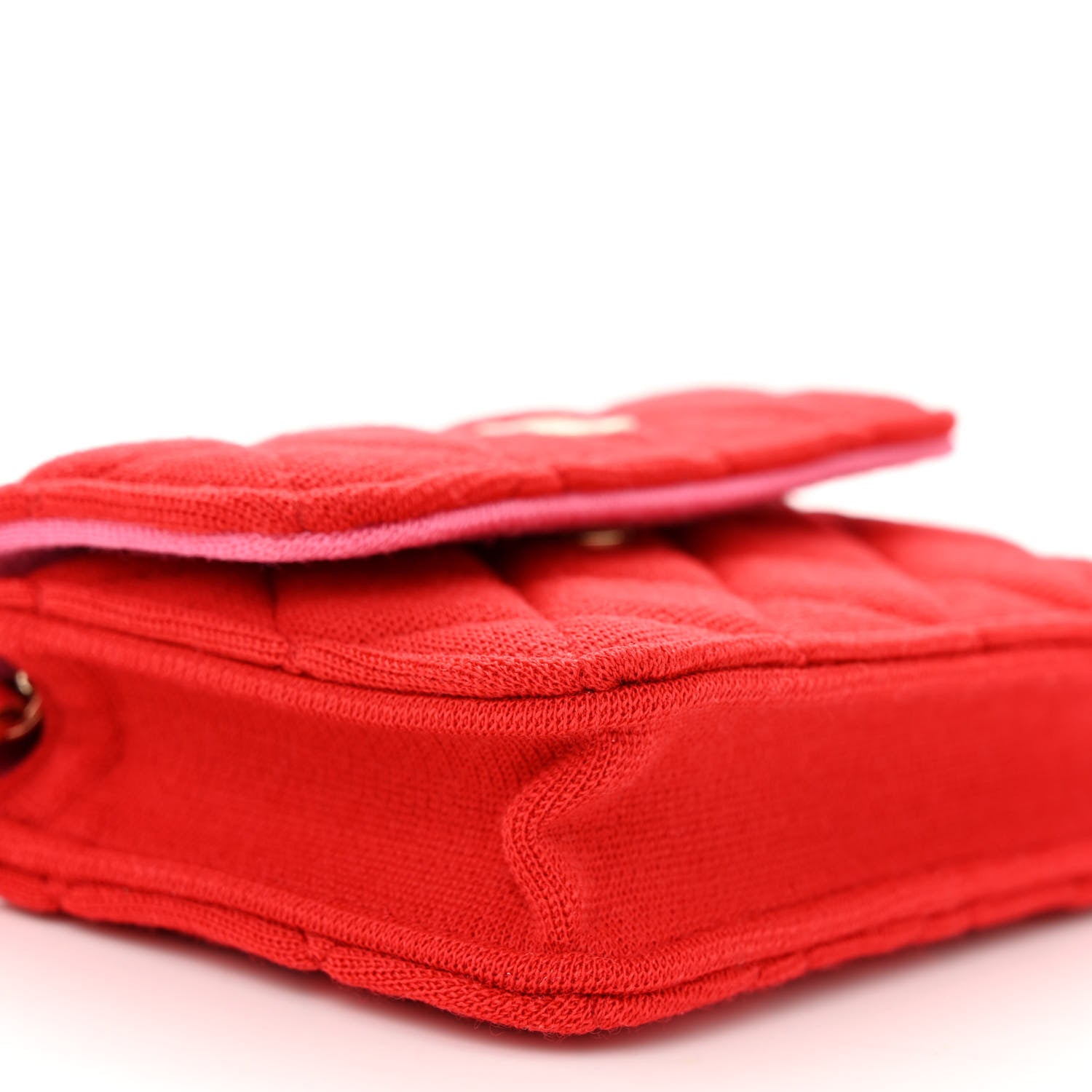 Chanel Jersey Quilted Micro Mini Flap Red 9 of 11
