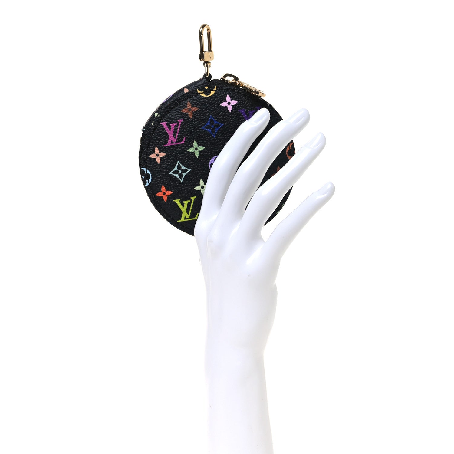 Louis Vuitton LV x TM Monogram Multicolor Marellini Round Coin Purse Black 2 of 6