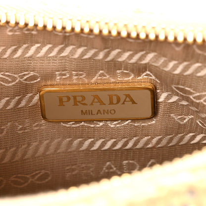 Prada Yarn Raffia Effect Crochet Striped Re-Edition 2005 Shoulder Bag Naturale Celeste 6 of 11