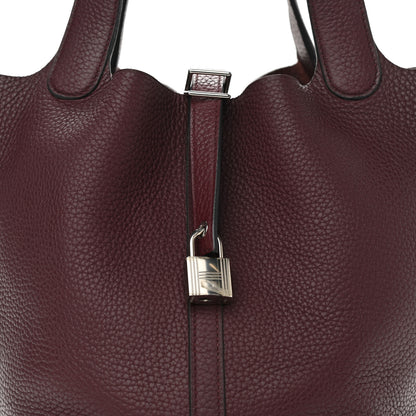 Hermes Taurillon Clemence Picotin Lock 22 MM Bordeaux 3 of 10