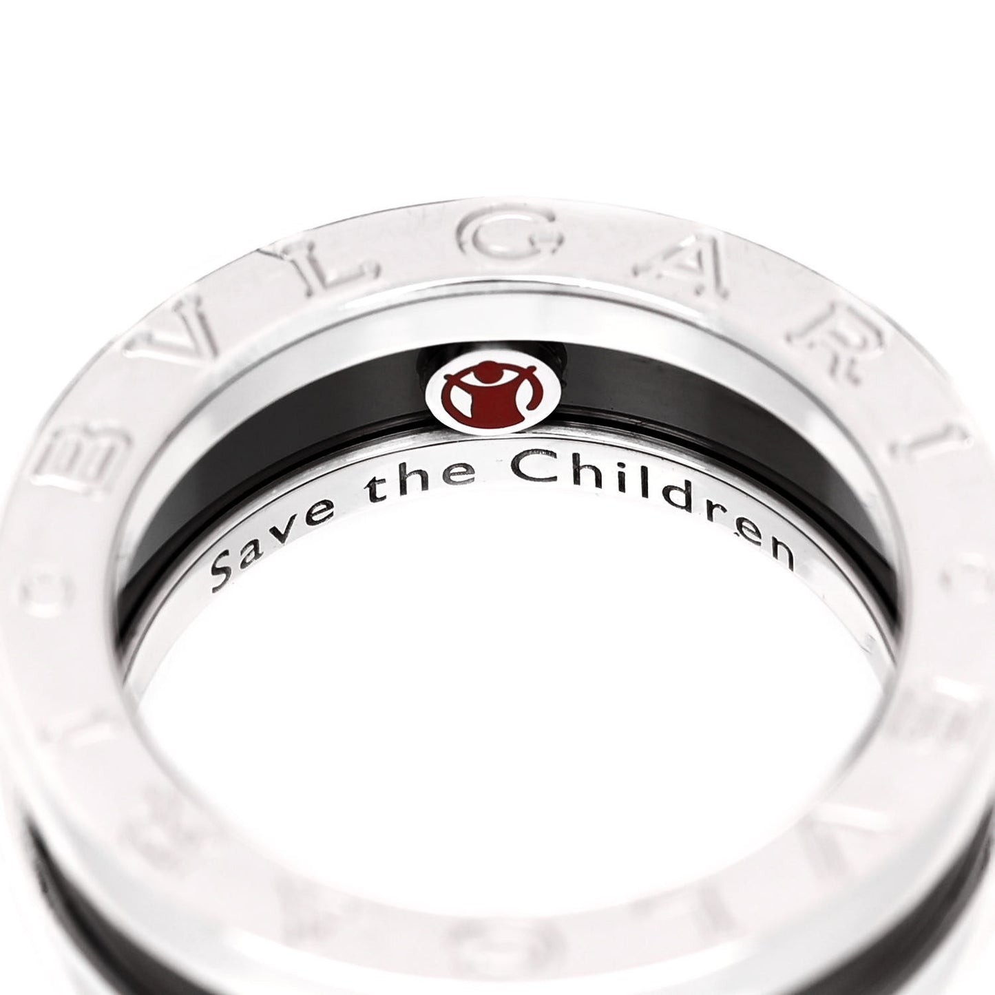 Sterling Silver Ceramic Save The Children One-Band Ring 48 4.5