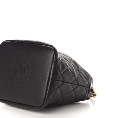 Chanel Lambskin Quilted Small Perfect Meeting Hobo Black 9 of 12