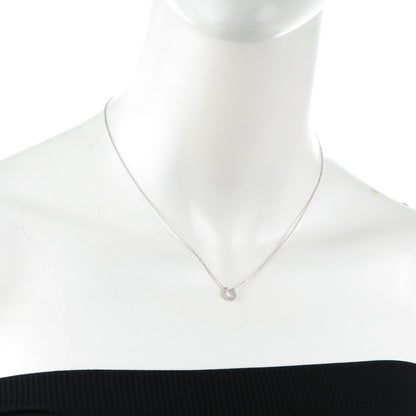 Tiffany 18K White Gold Diamond Mini Metro Horseshoe Pendant Necklace 2 of 5