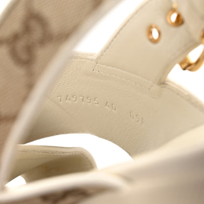Gucci Monogram Granada Kid Trip 40/72mm Lug Sole Sandals 40 Beige Ebony Mystic White 9 of 9