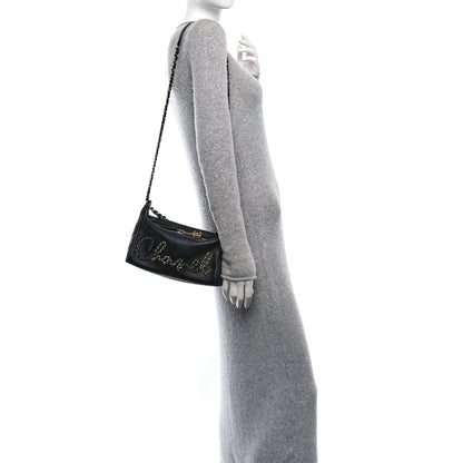 Chanel Calfskin Chain 20s Signature Hobo Black 2 of 12