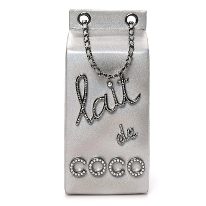 Chanel Metallic Goatskin Lait de Coco Milk Carton Bag Silver 1 of 10