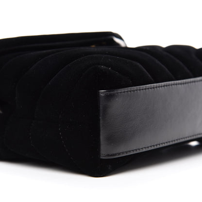 Saint Laurent Velvet Y Quilted Monogram Toy Loulou Chain Satchel French Black 6 of 13
