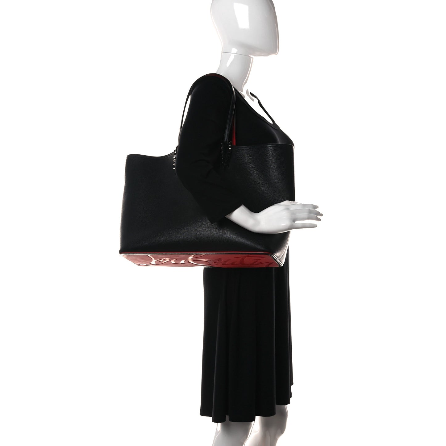 Calfskin Spikes East West Cabata Tote Black