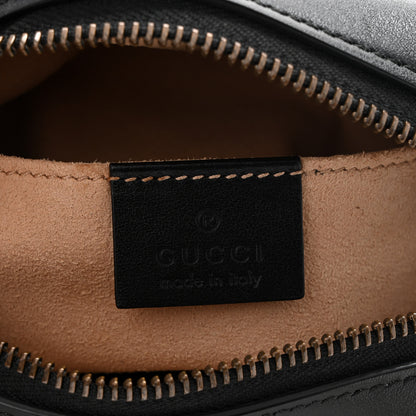 Gucci Calfskin Matelasse Mini GG Marmont Chain Shoulder Bag Black 6 of 11