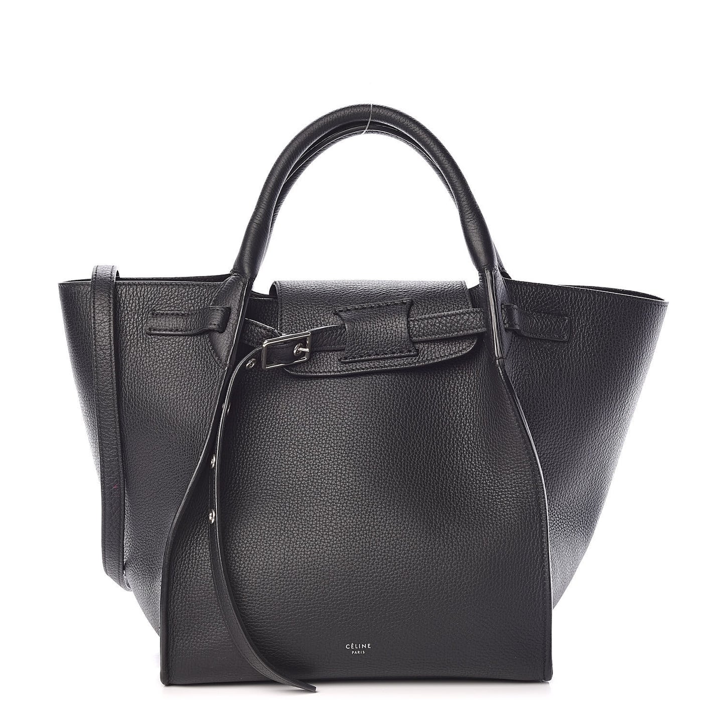 Supple Grained Calfskin Small Big Bag Black