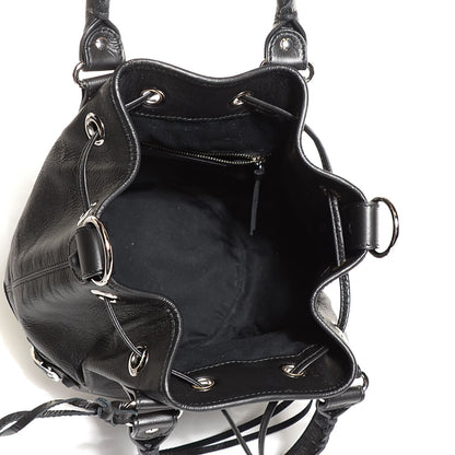 Balenciaga Matte Goatskin Rubber Covered Classic Hardware Mini Pompon Black 5 of 10