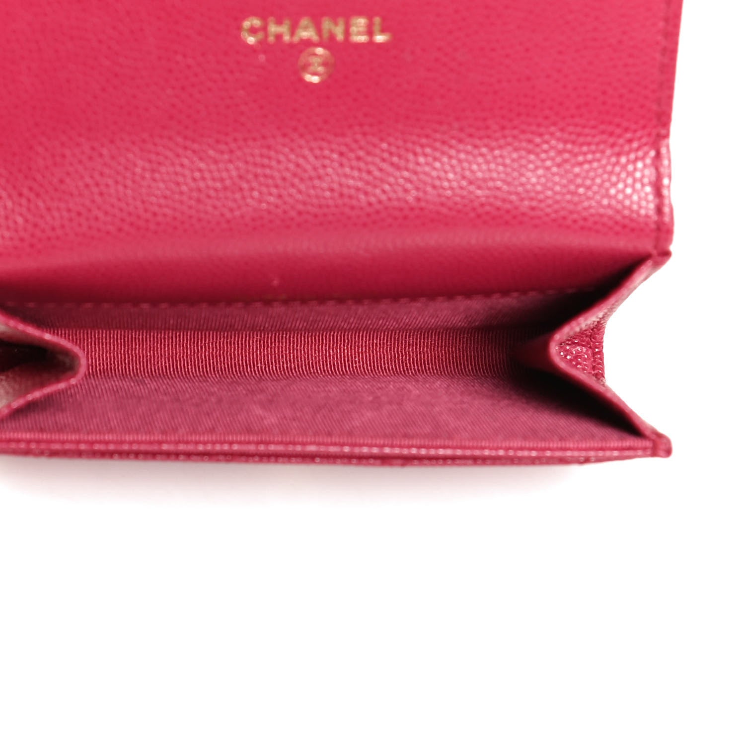 Chanel Caviar Quilted Flap Card Holder Wallet Dark Pink 5 of 12