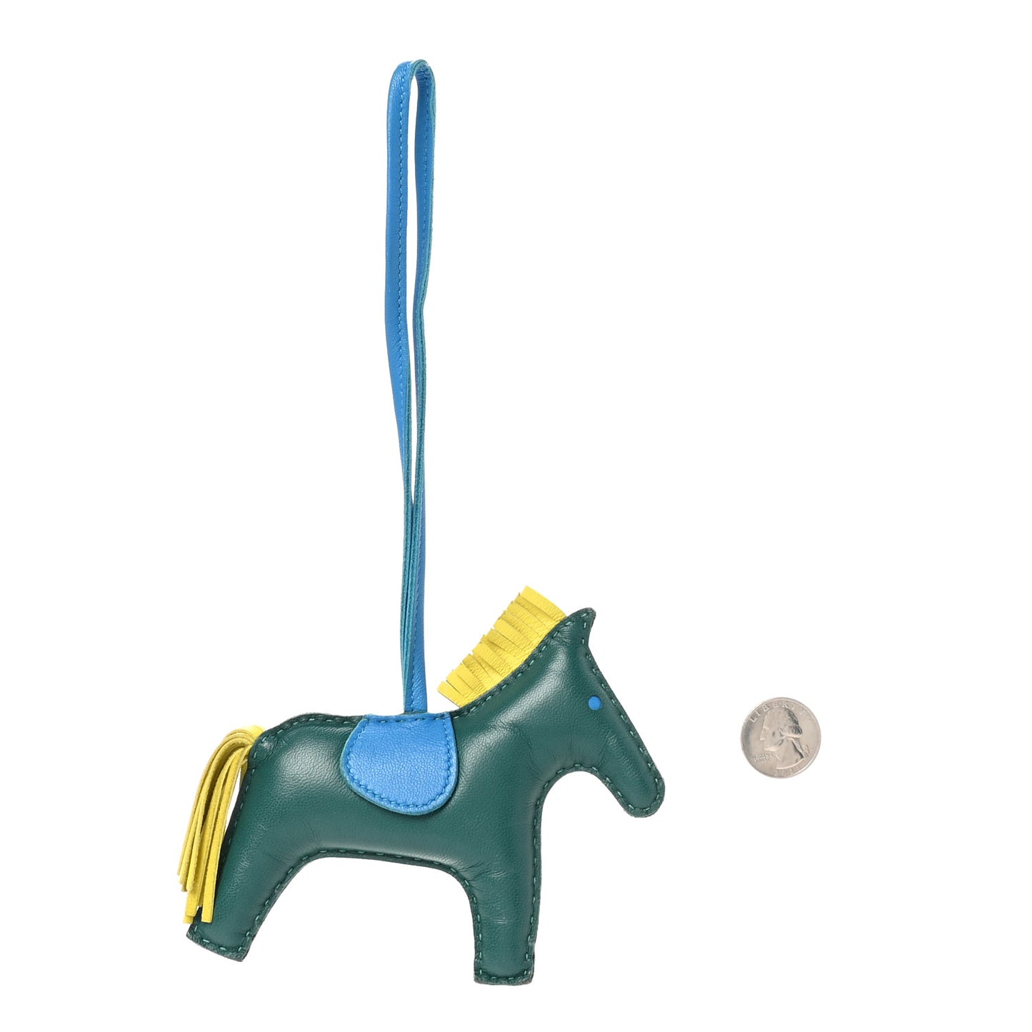 Milo Lambskin Grigri Rodeo Horse Bag Charm MM Malachite