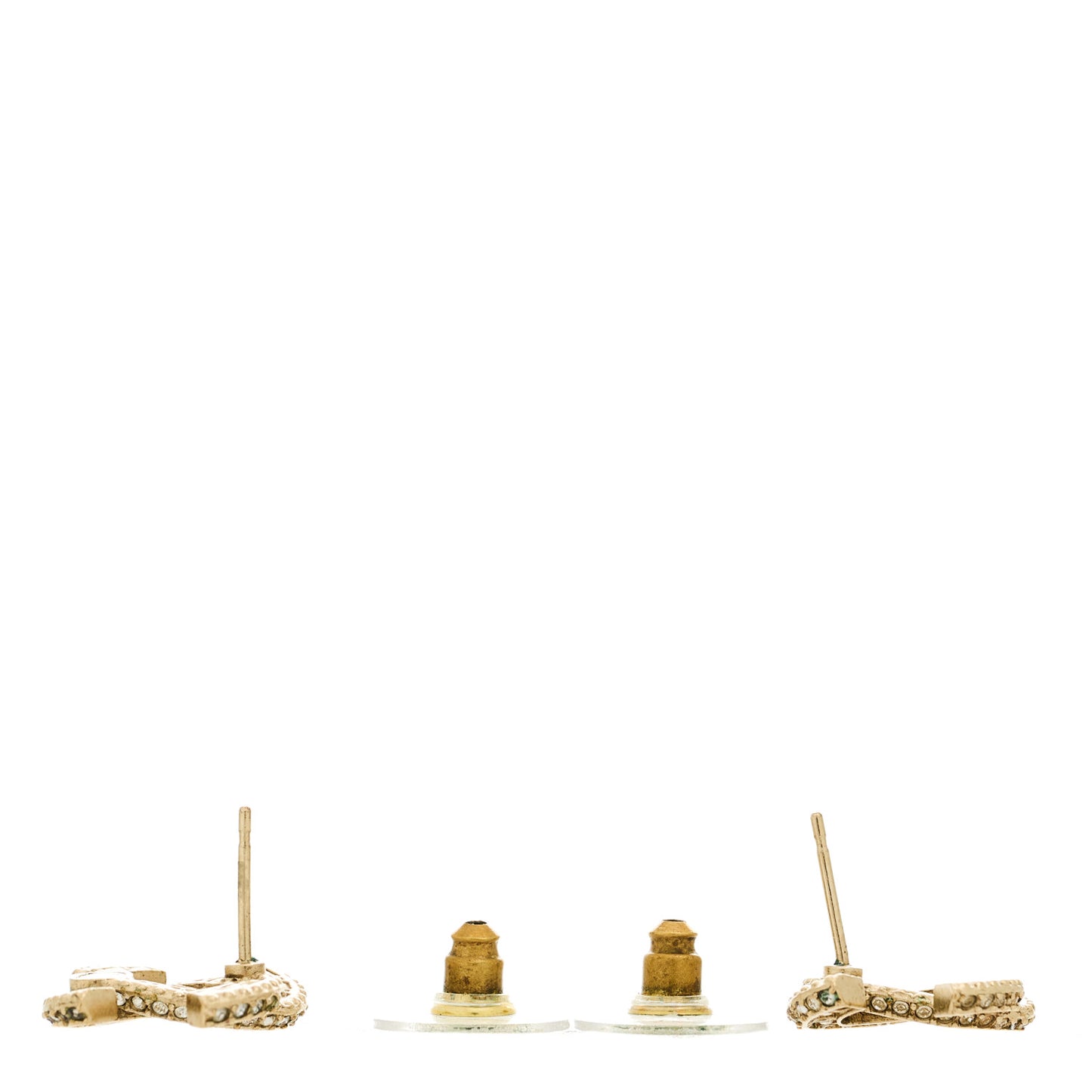 Crystal Timeless CC Earrings Light Gold