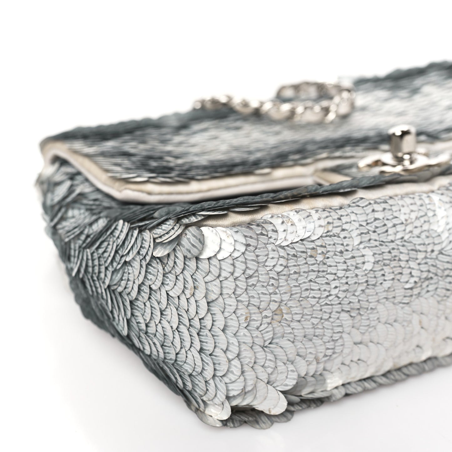 Sequin Paillette Small Flap Grey