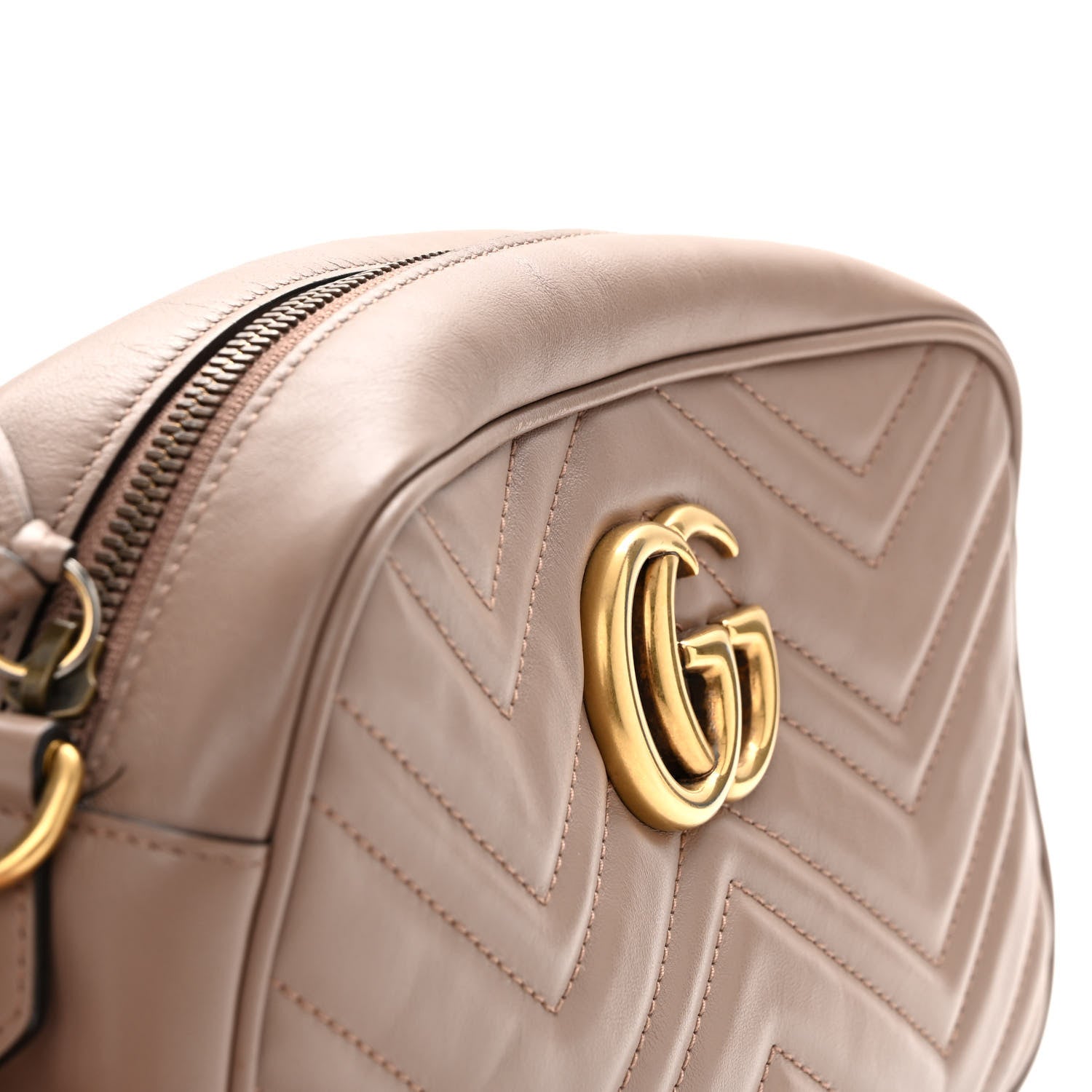 Gucci Calfskin Matelasse Small GG Marmont Chain Shoulder Bag Porcelain Rose 12 of 12