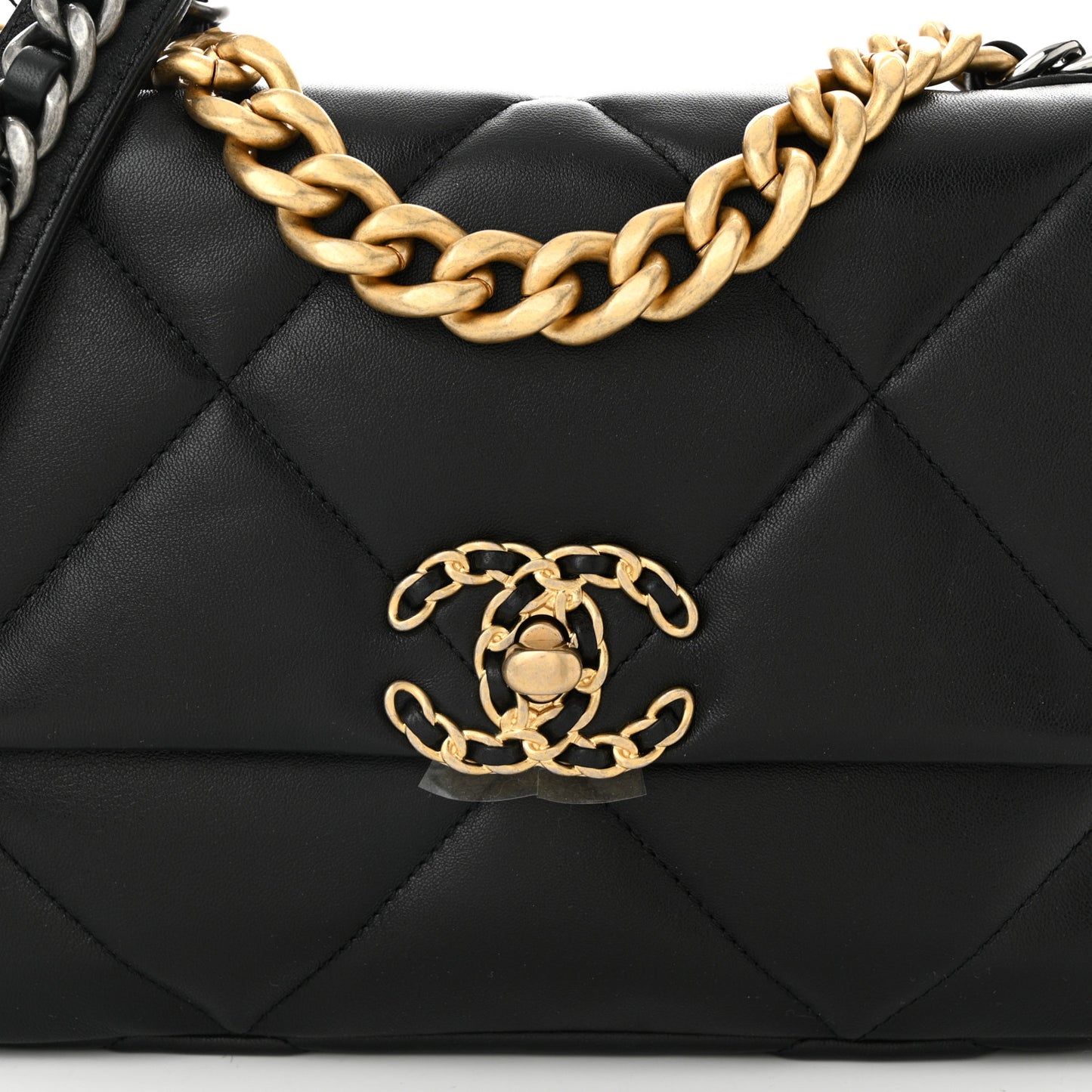 Lambskin Quilted Medium Chanel 19 Flap Black
