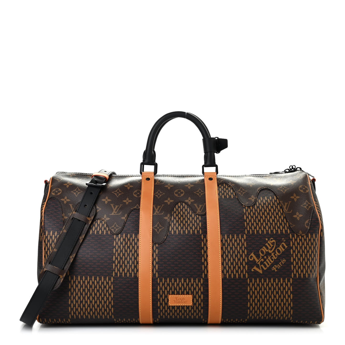 X NIGO Giant Damier Ebene Monogram Keepall Bandouliere 50