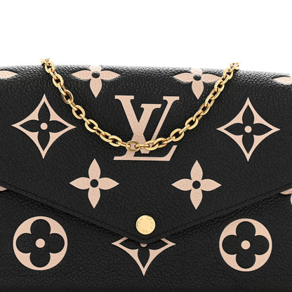 Louis Vuitton Empreinte Monogram Giant Felicie Pochette Black Beige 9 of 13